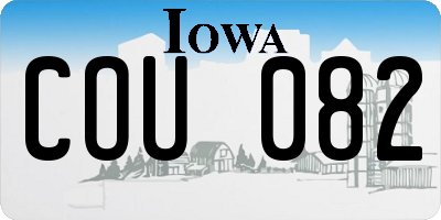 IA license plate COU082