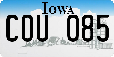 IA license plate COU085