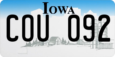 IA license plate COU092