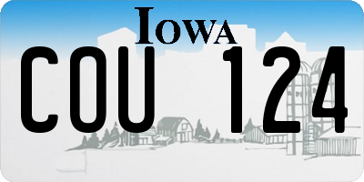 IA license plate COU124