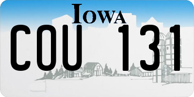 IA license plate COU131