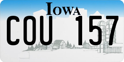 IA license plate COU157