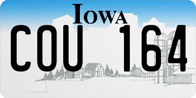 IA license plate COU164