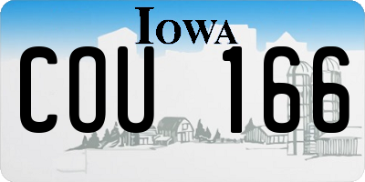 IA license plate COU166