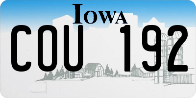 IA license plate COU192