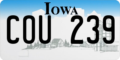 IA license plate COU239
