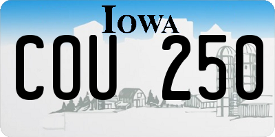 IA license plate COU250