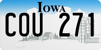 IA license plate COU271