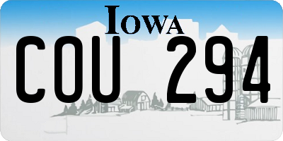 IA license plate COU294