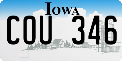 IA license plate COU346