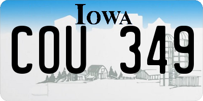 IA license plate COU349