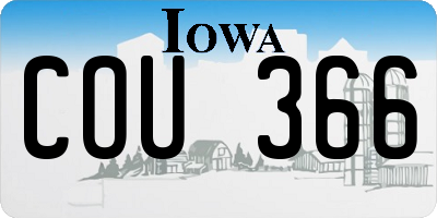 IA license plate COU366