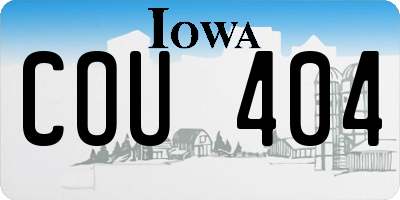 IA license plate COU404