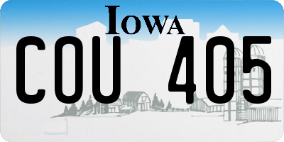 IA license plate COU405