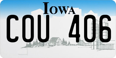 IA license plate COU406