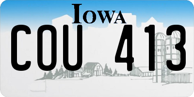 IA license plate COU413