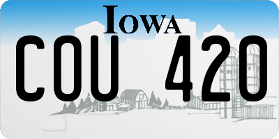 IA license plate COU420