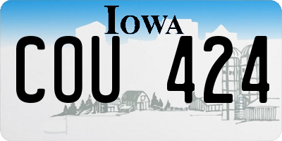 IA license plate COU424