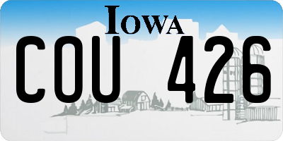 IA license plate COU426