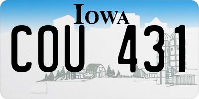 IA license plate COU431