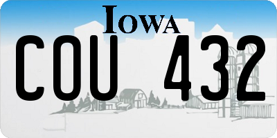 IA license plate COU432