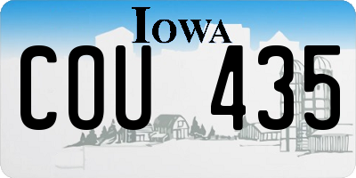 IA license plate COU435