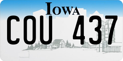 IA license plate COU437