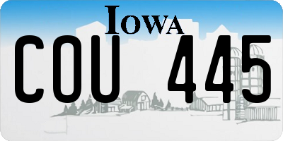 IA license plate COU445