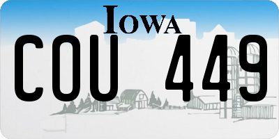 IA license plate COU449