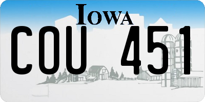 IA license plate COU451