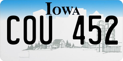 IA license plate COU452