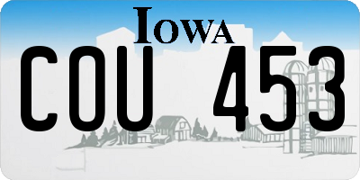 IA license plate COU453