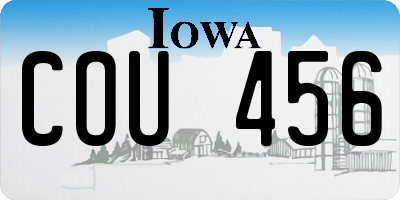 IA license plate COU456