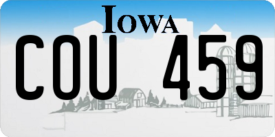 IA license plate COU459