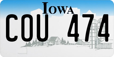 IA license plate COU474