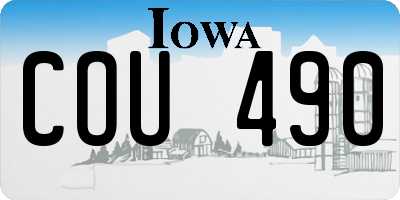 IA license plate COU490