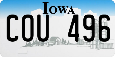 IA license plate COU496