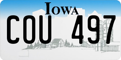 IA license plate COU497