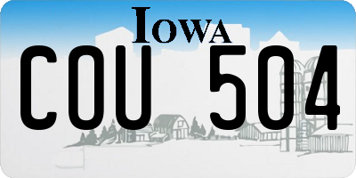 IA license plate COU504