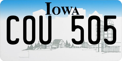 IA license plate COU505
