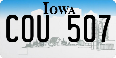 IA license plate COU507