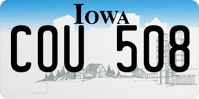IA license plate COU508