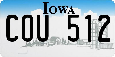 IA license plate COU512