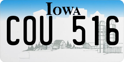 IA license plate COU516