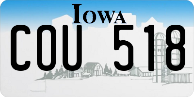 IA license plate COU518