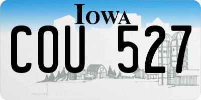 IA license plate COU527