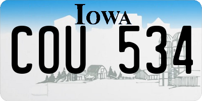 IA license plate COU534