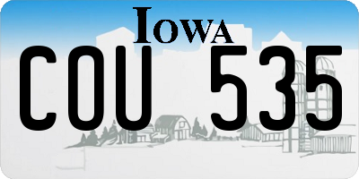 IA license plate COU535