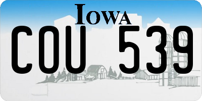 IA license plate COU539