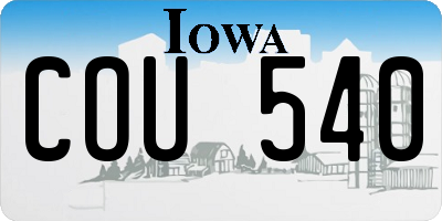 IA license plate COU540